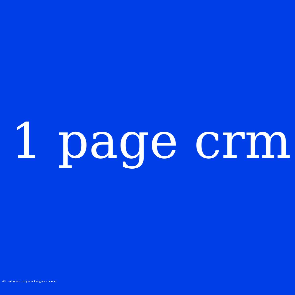 1 Page Crm