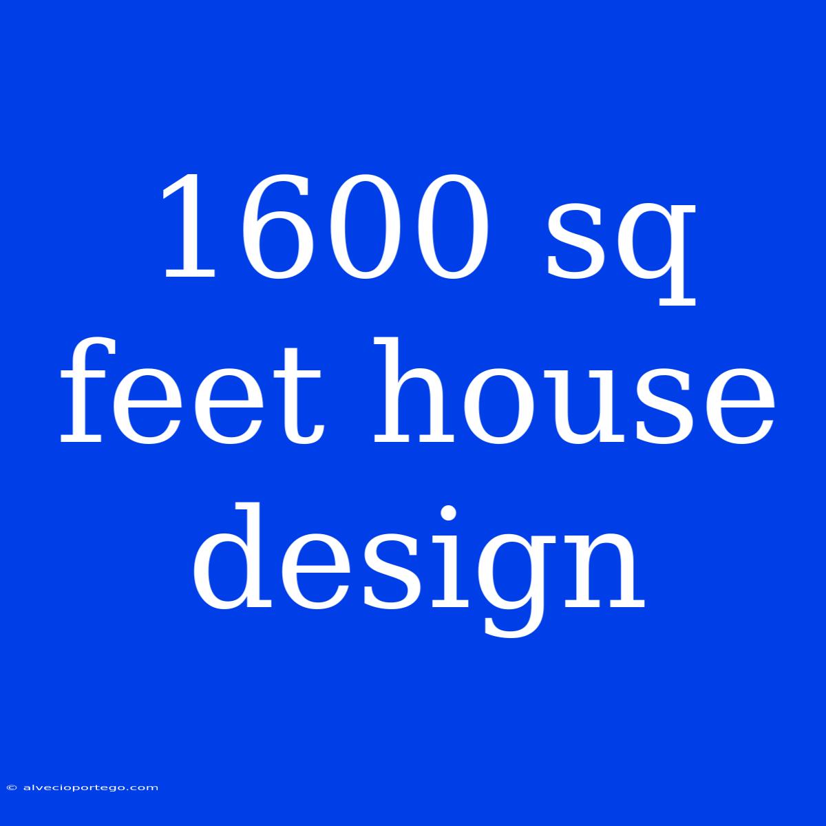 1600 Sq Feet House Design