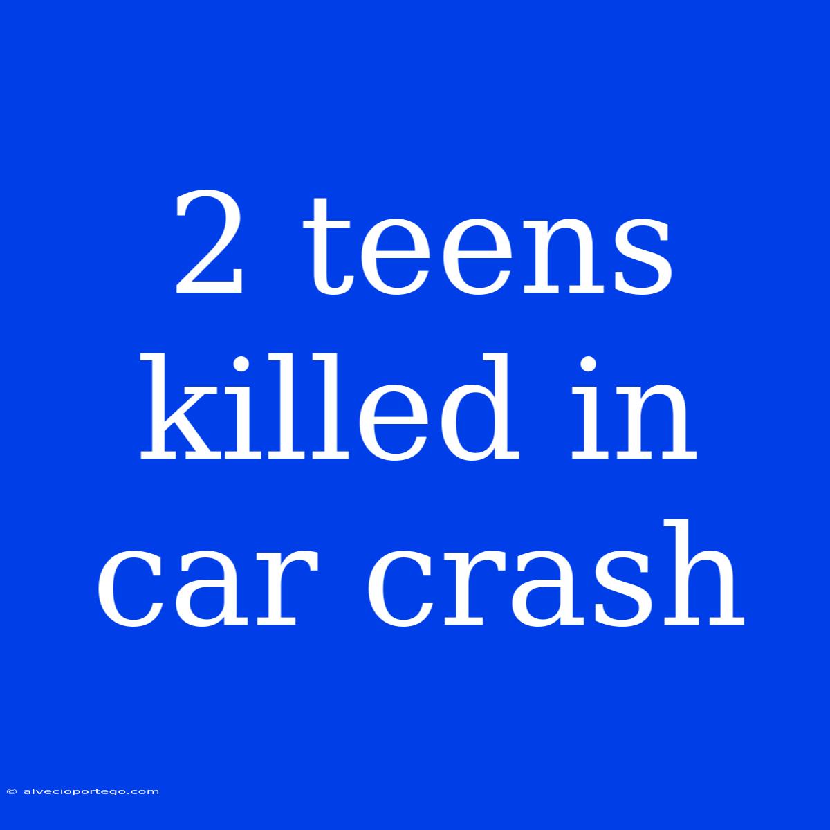 2 Teens Killed In Car Crash