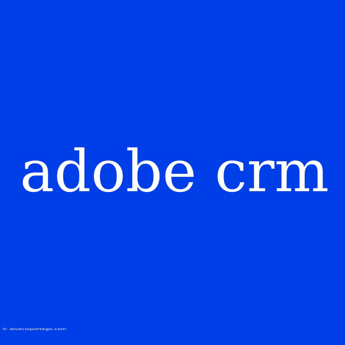 Adobe Crm