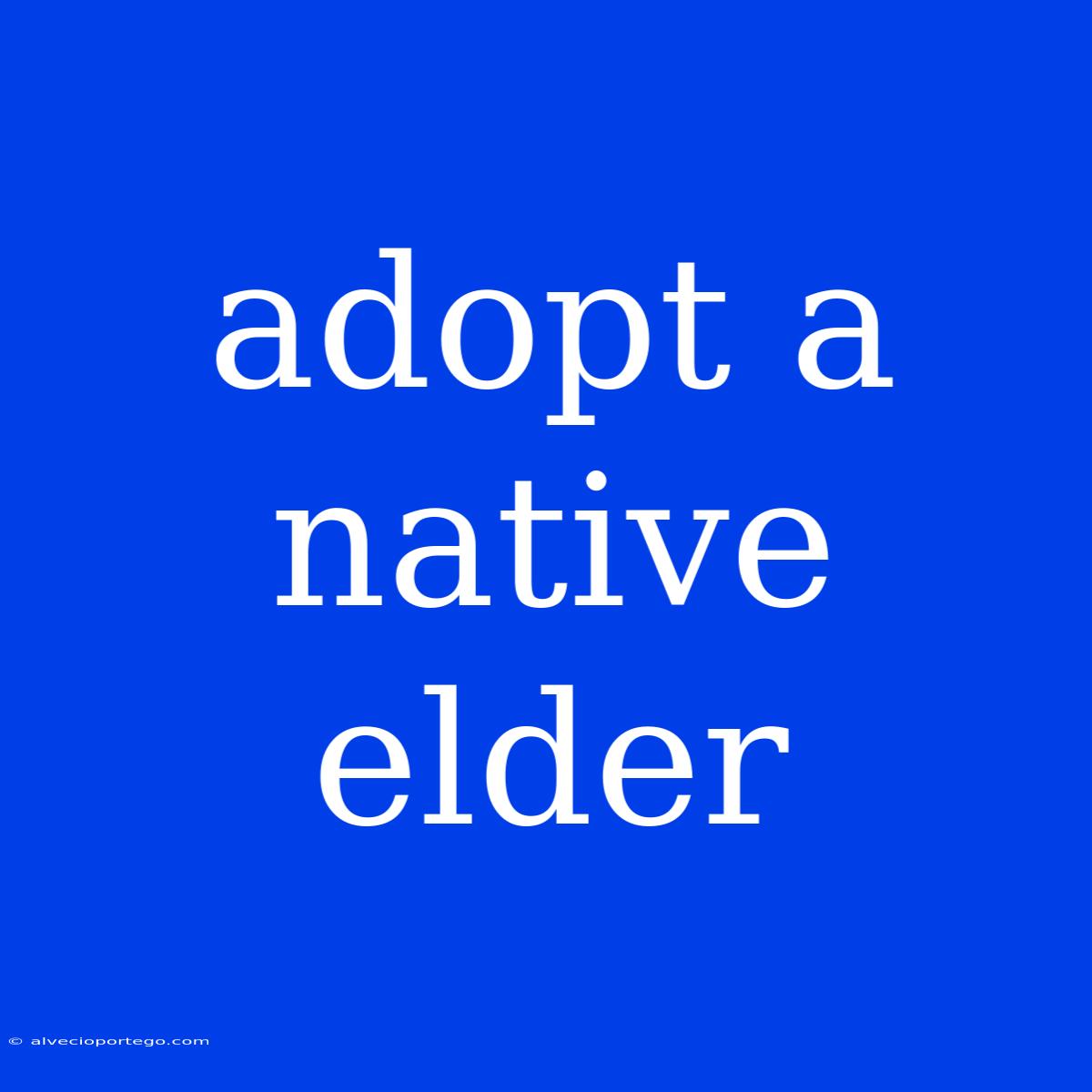 Adopt A Native Elder