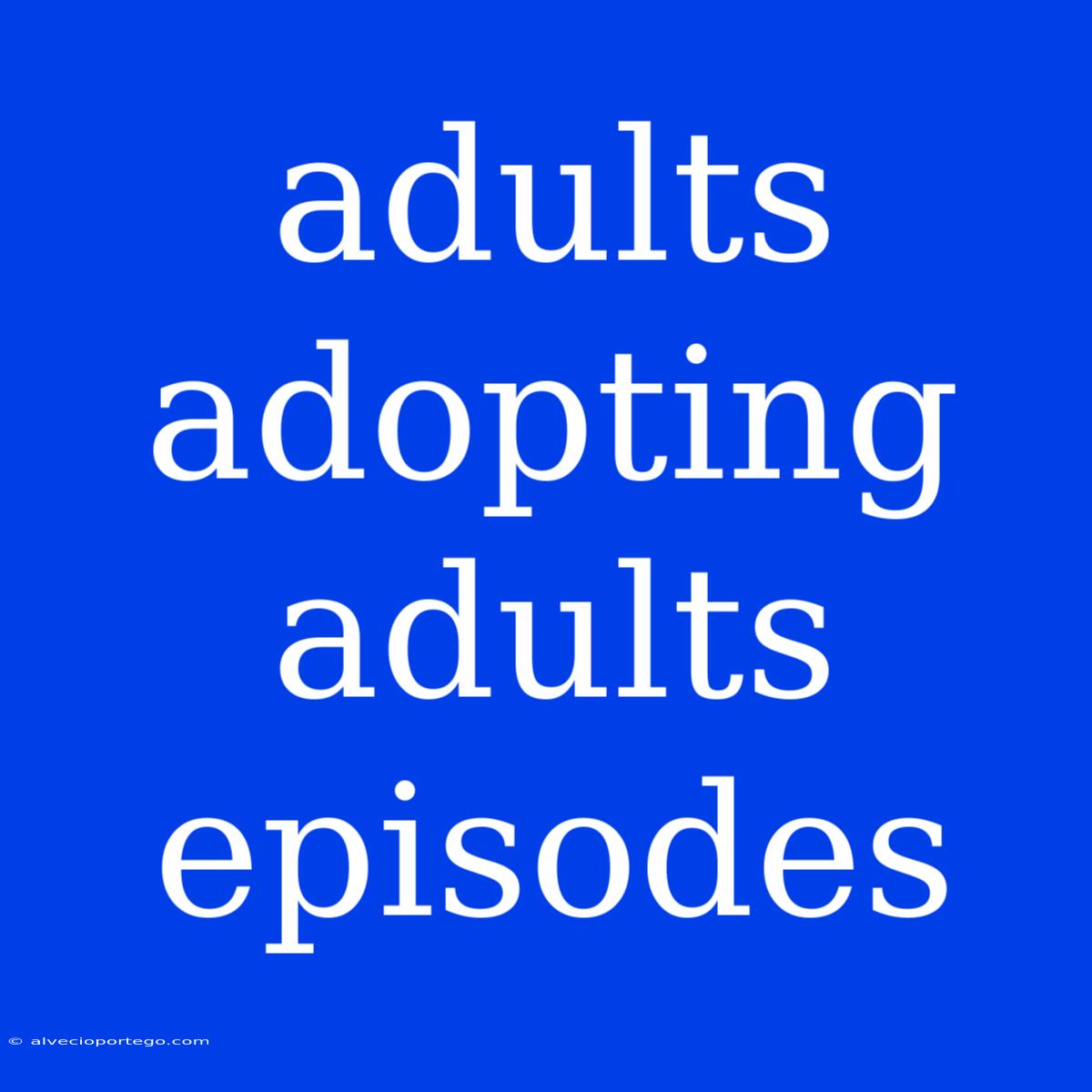 Adults Adopting Adults Episodes