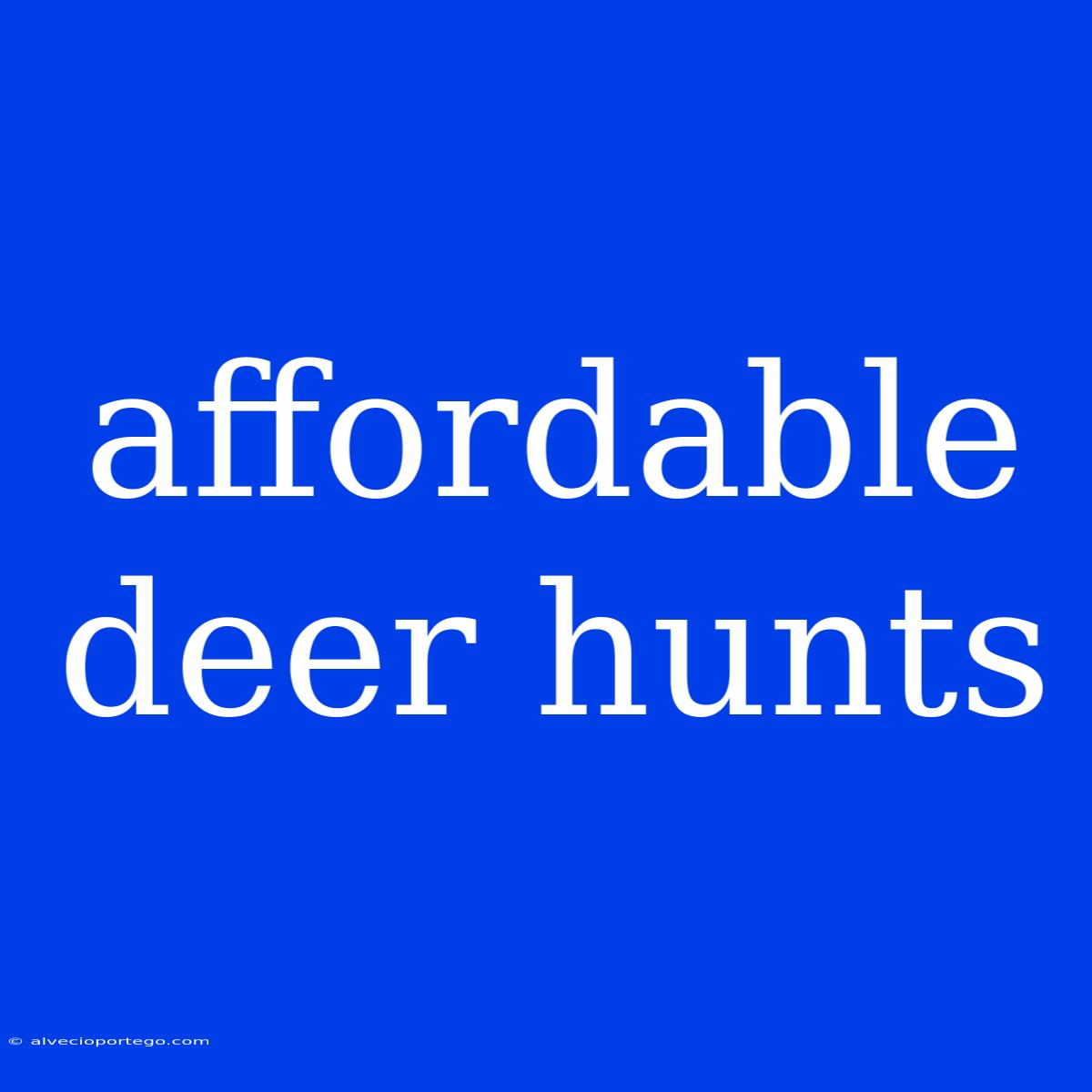 Affordable Deer Hunts