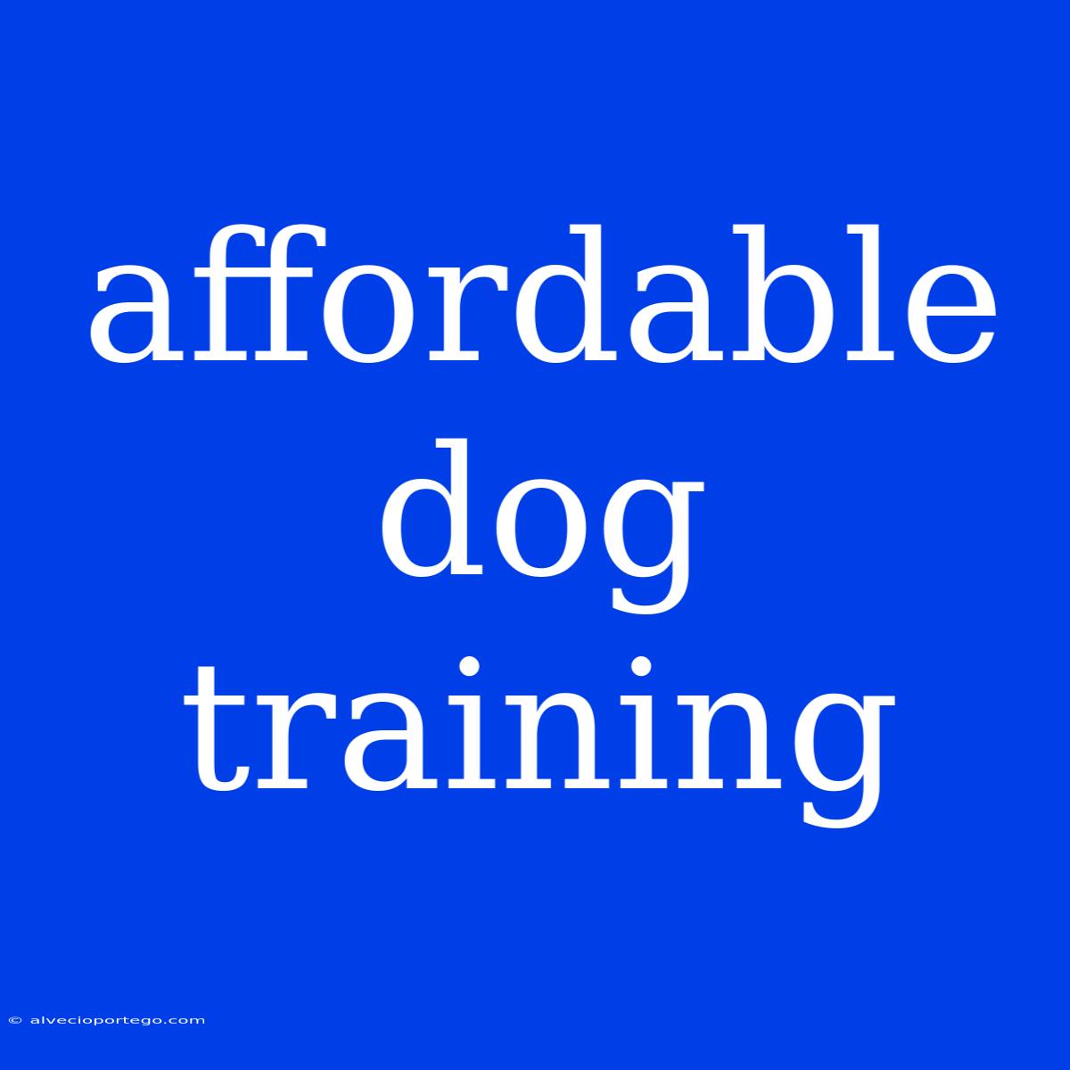 Affordable Dog Training