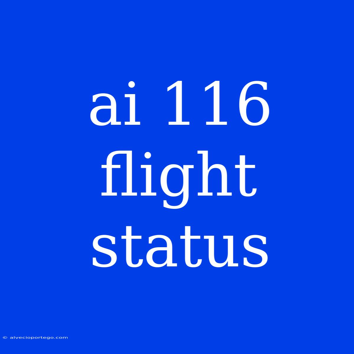 Ai 116 Flight Status