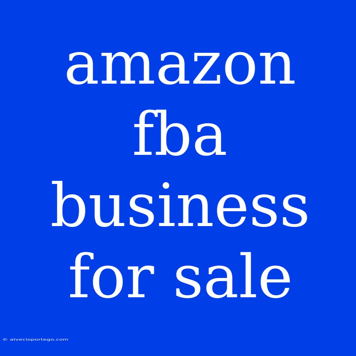 Amazon Fba Business For Sale