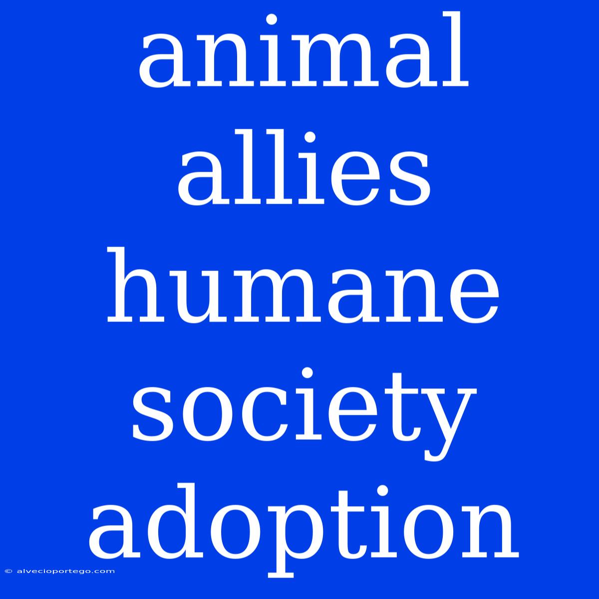 Animal Allies Humane Society Adoption