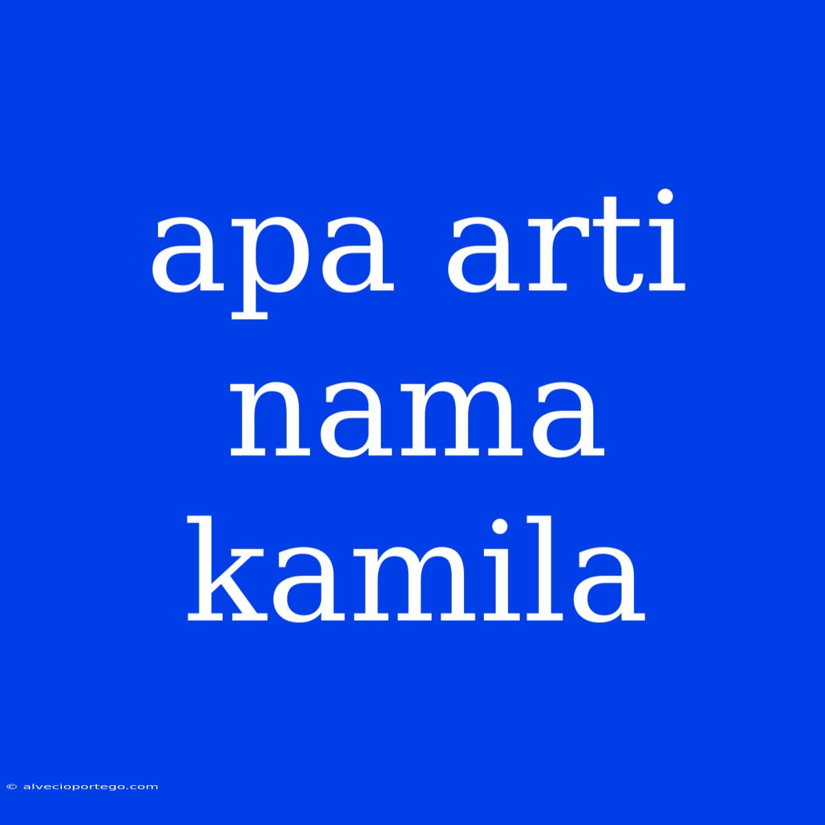 Apa Arti Nama Kamila