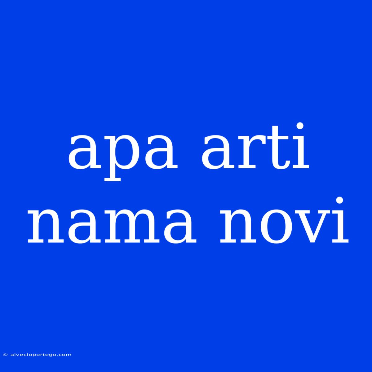 Apa Arti Nama Novi