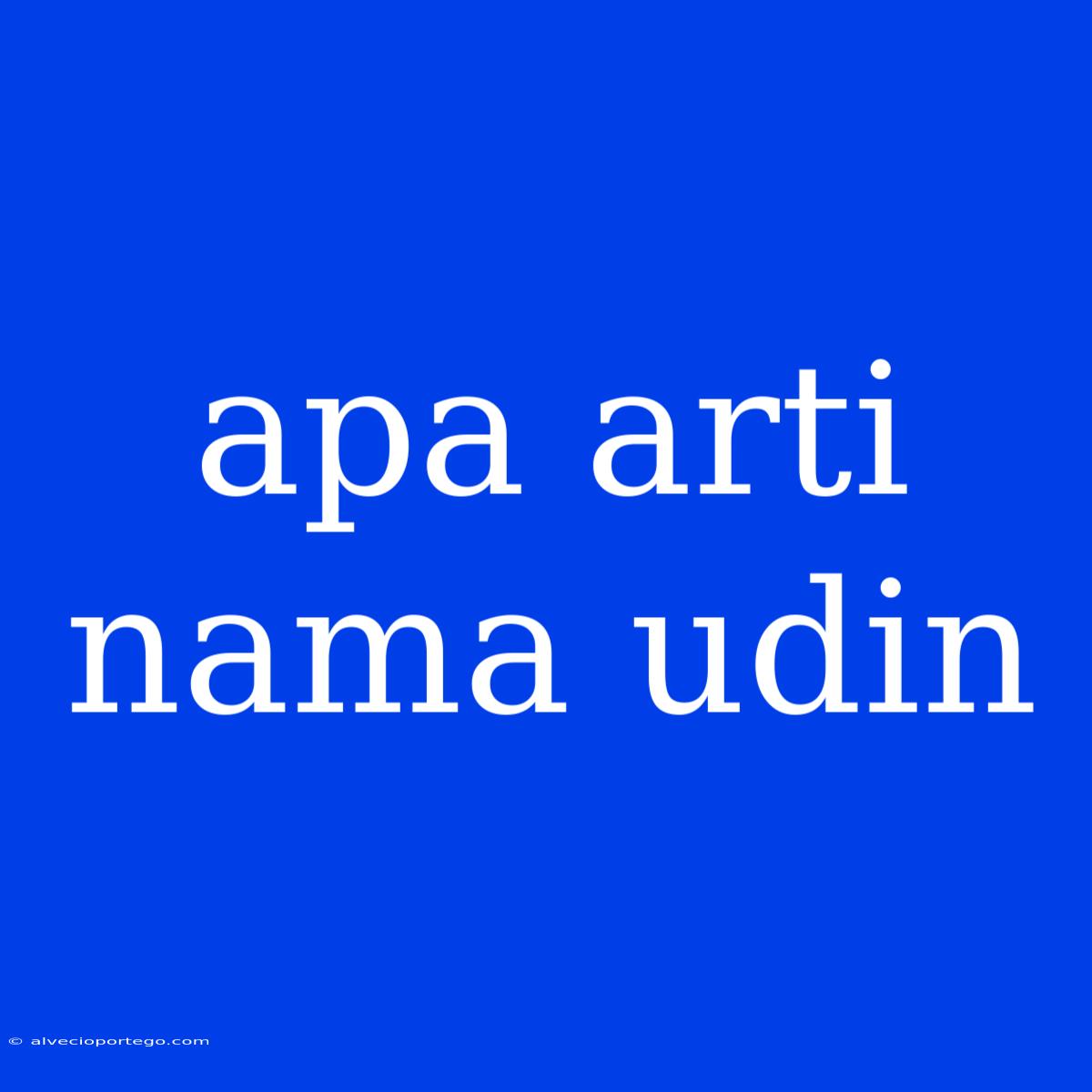 Apa Arti Nama Udin