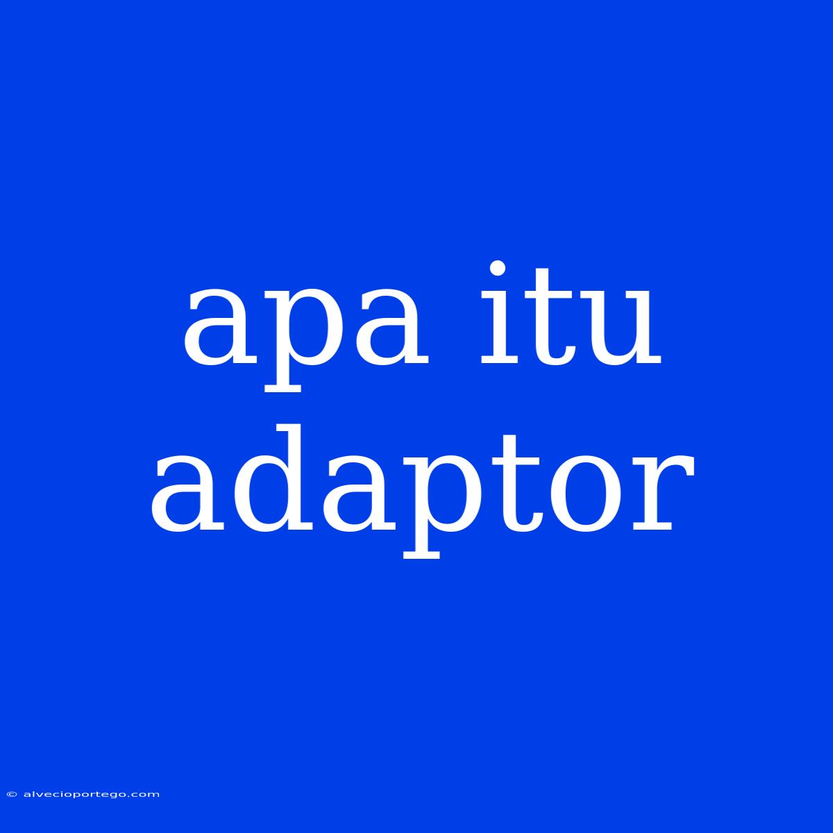 Apa Itu Adaptor