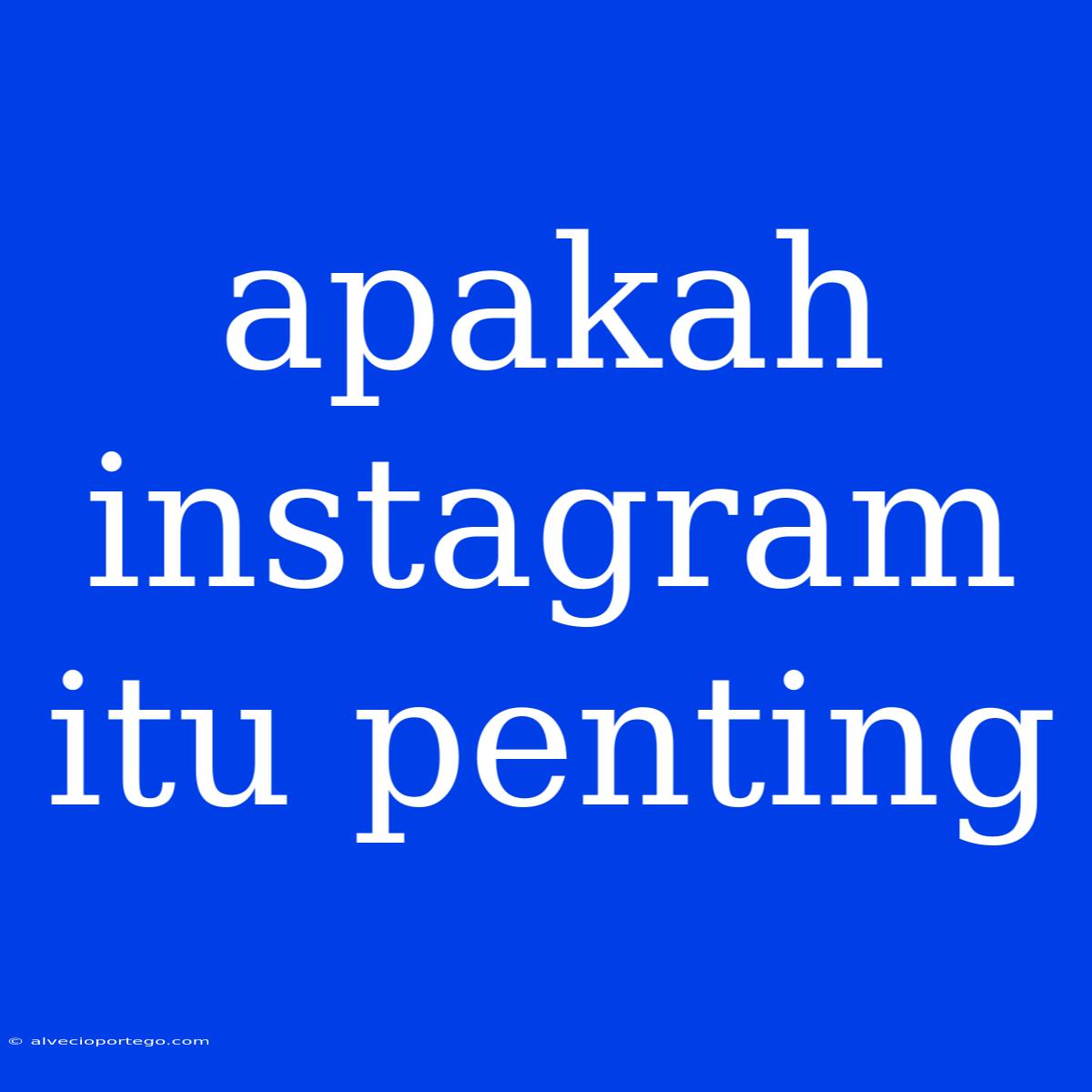 Apakah Instagram Itu Penting