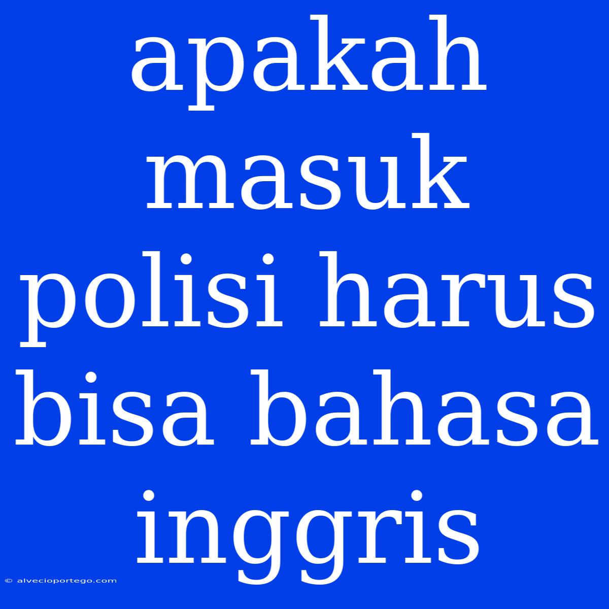 Apakah Masuk Polisi Harus Bisa Bahasa Inggris