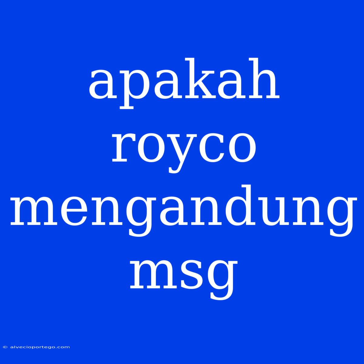 Apakah Royco Mengandung Msg