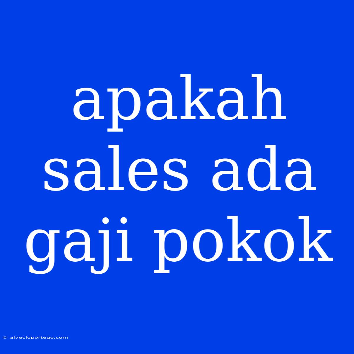 Apakah Sales Ada Gaji Pokok