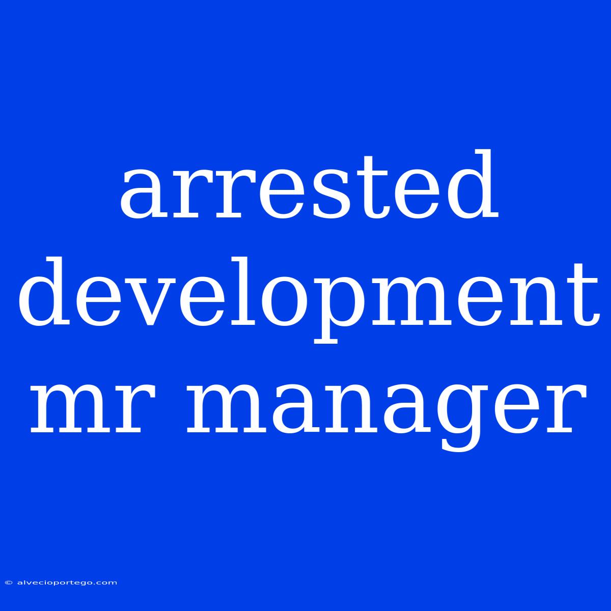 Arrested Development Mr Manager