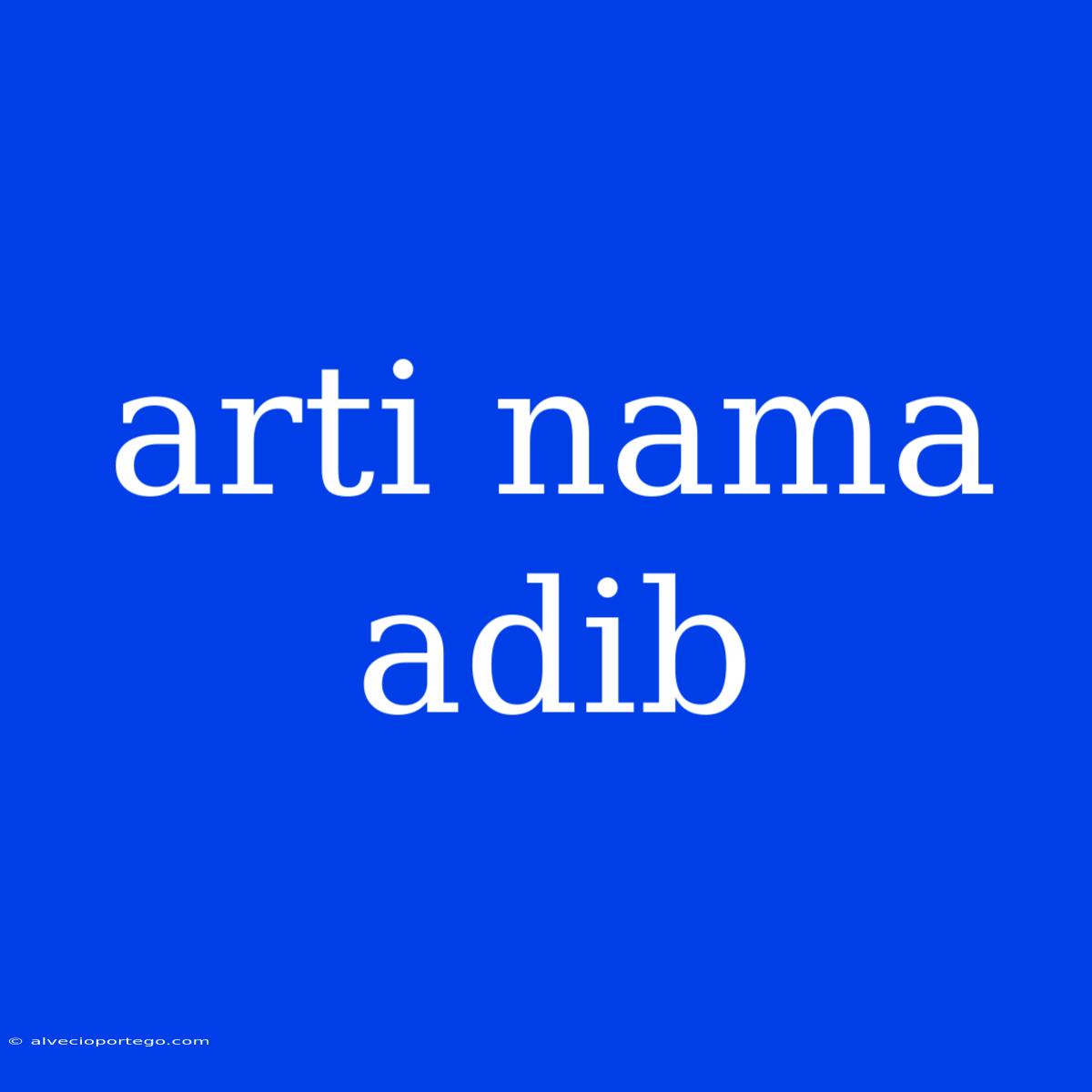 Arti Nama Adib