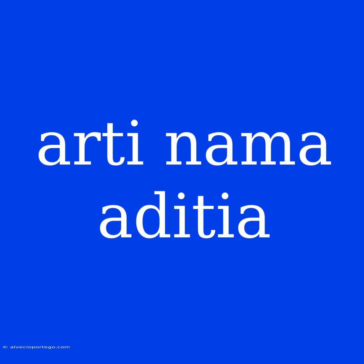 Arti Nama Aditia