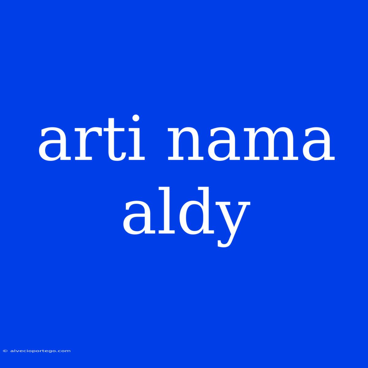 Arti Nama Aldy