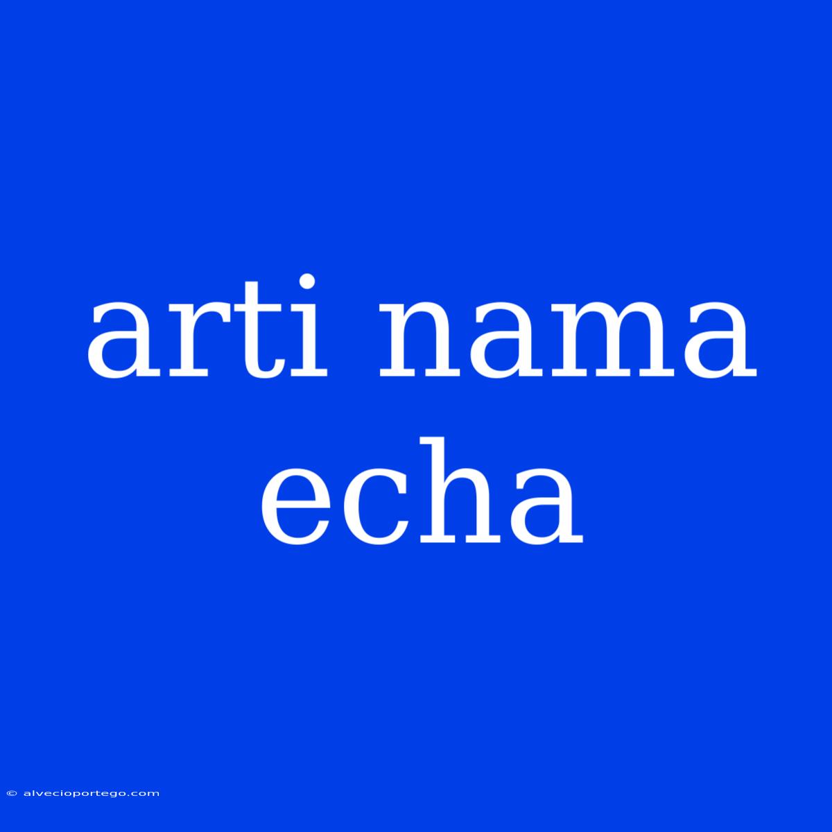 Arti Nama Echa