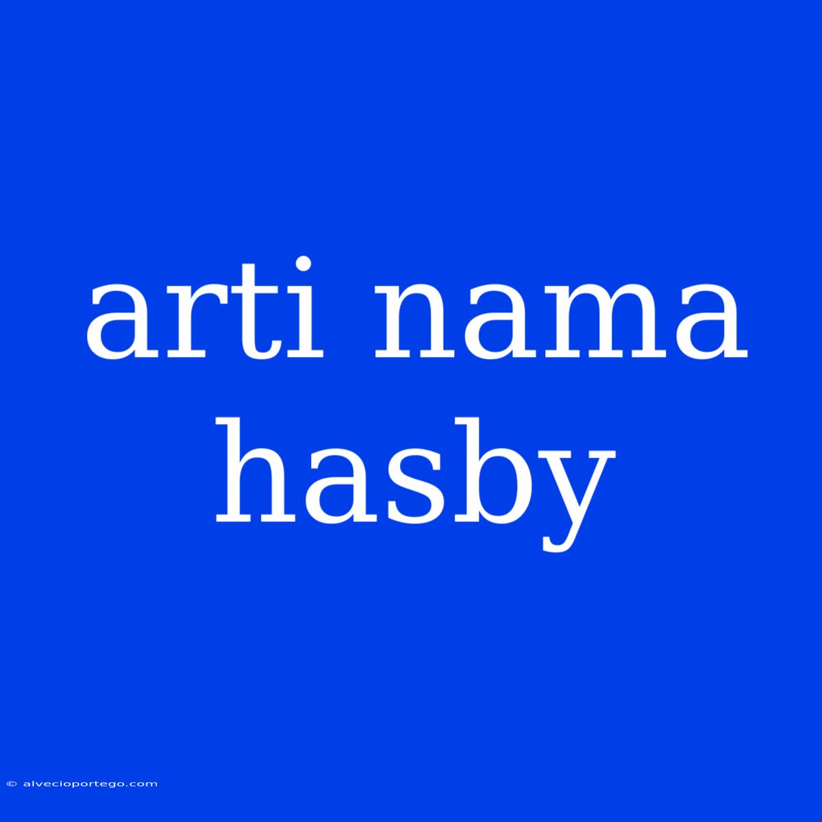 Arti Nama Hasby