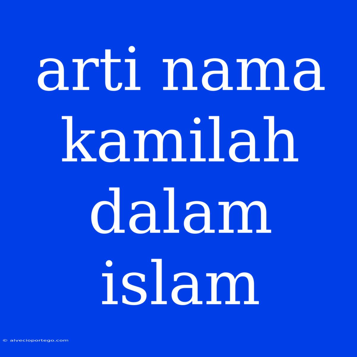 Arti Nama Kamilah Dalam Islam