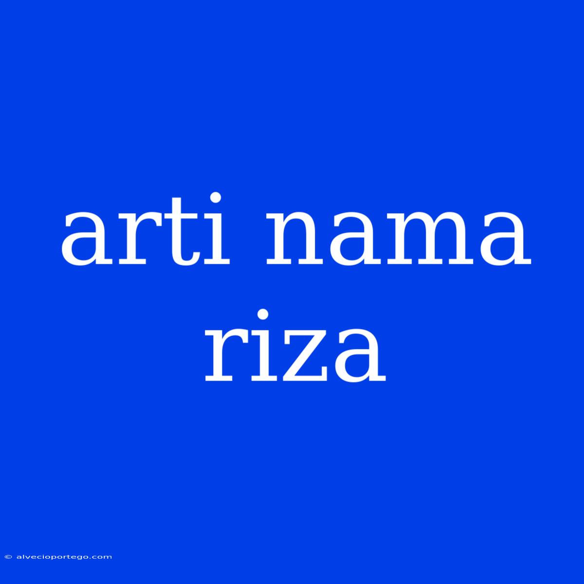 Arti Nama Riza