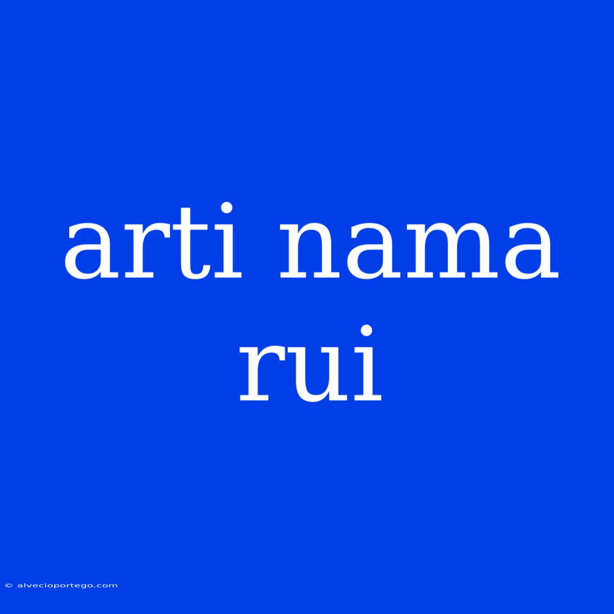 Arti Nama Rui