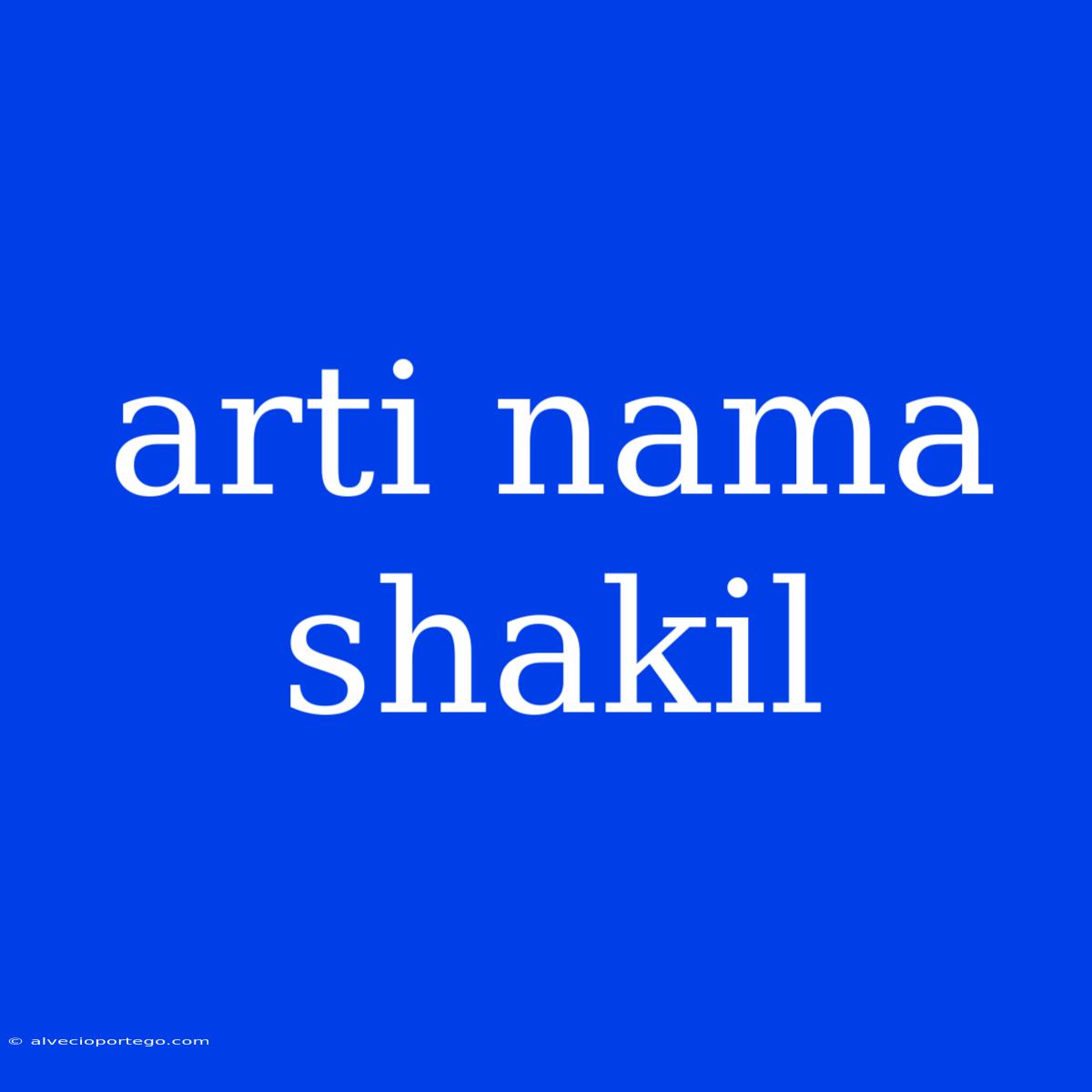 Arti Nama Shakil