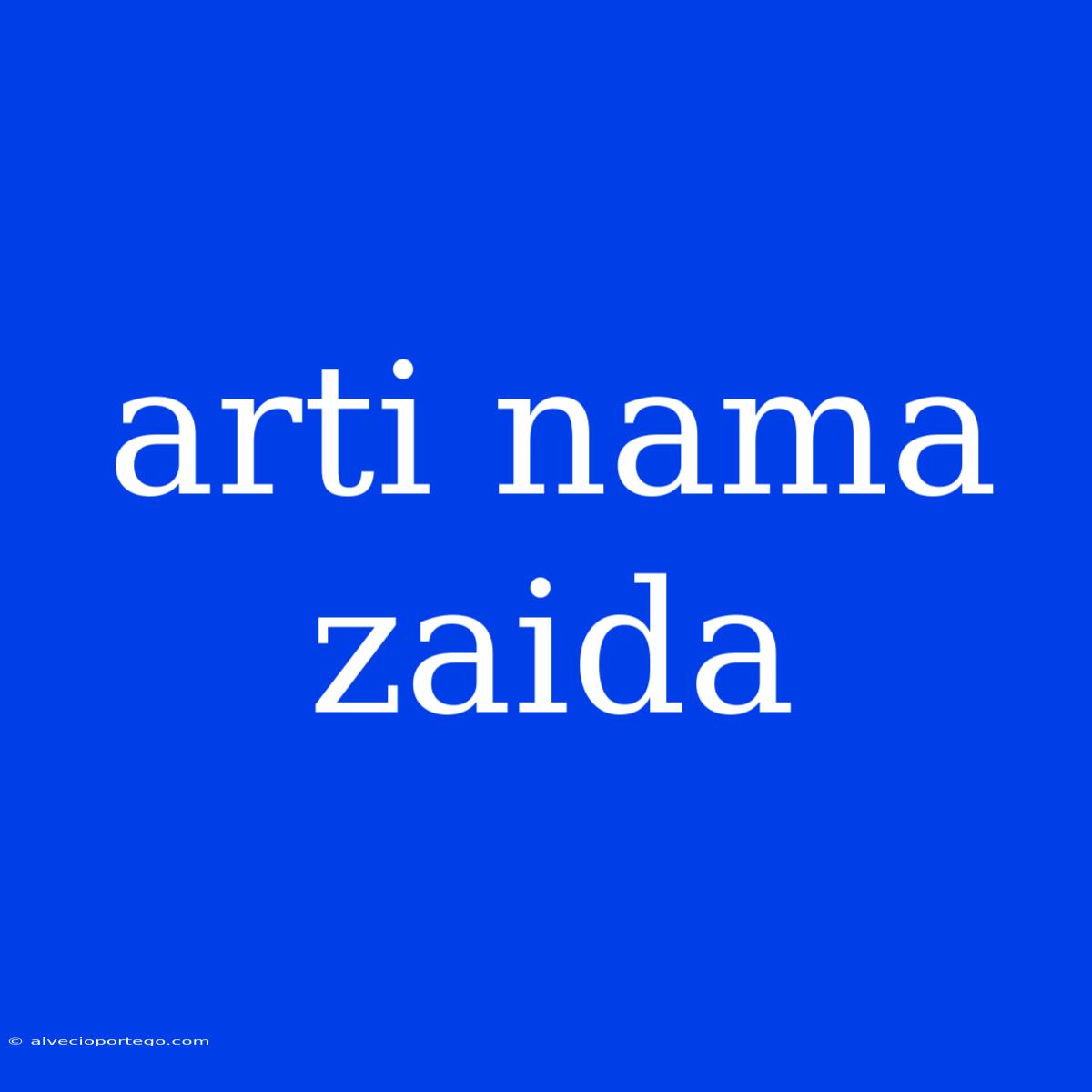 Arti Nama Zaida