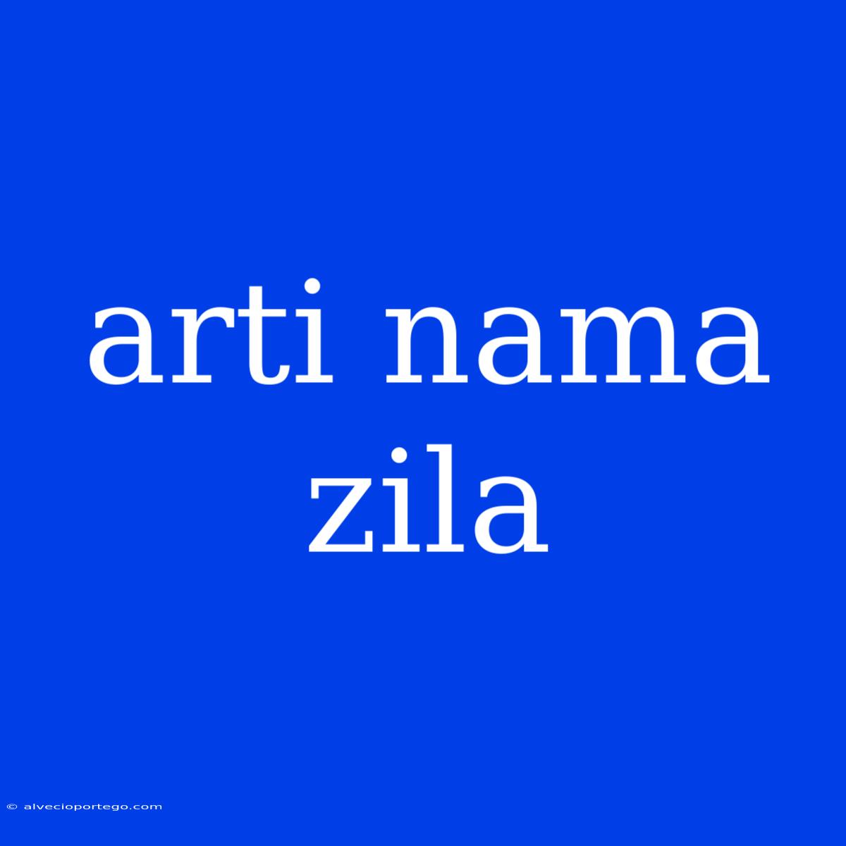 Arti Nama Zila