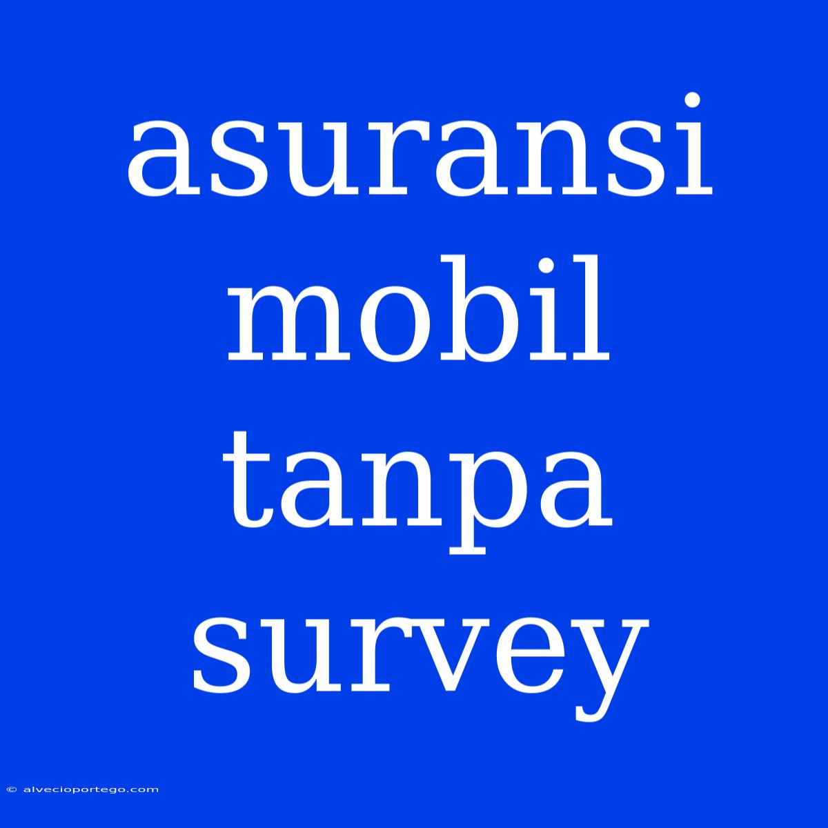 Asuransi Mobil Tanpa Survey