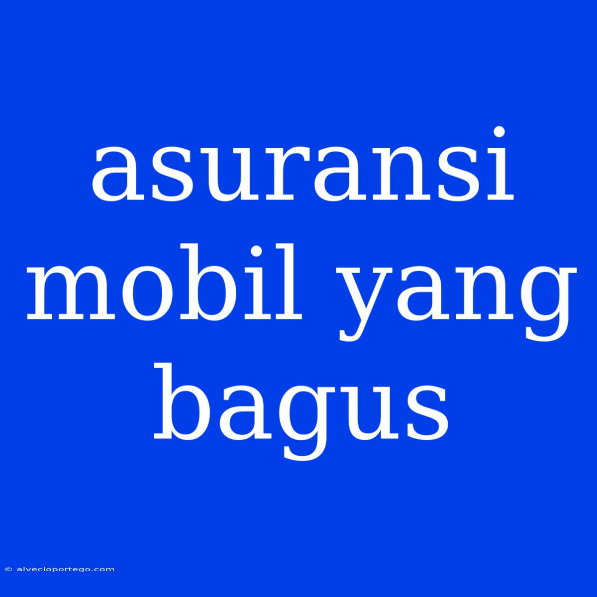 Asuransi Mobil Yang Bagus