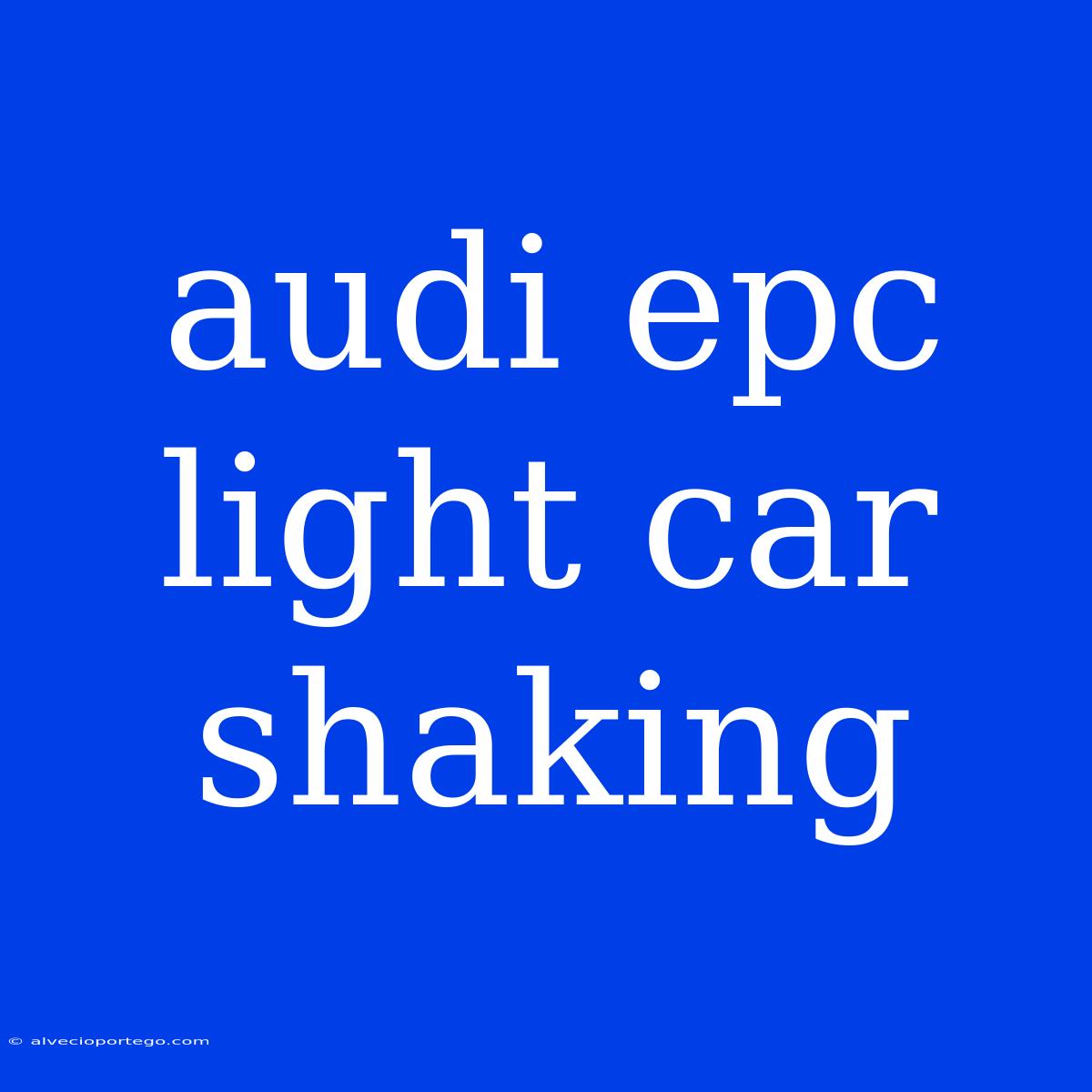 Audi Epc Light Car Shaking