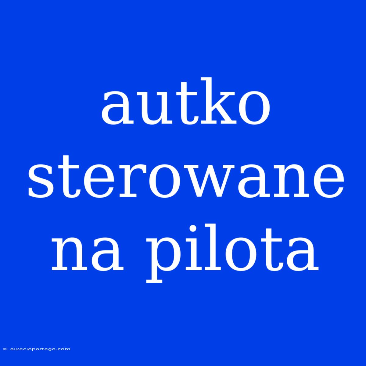 Autko Sterowane Na Pilota