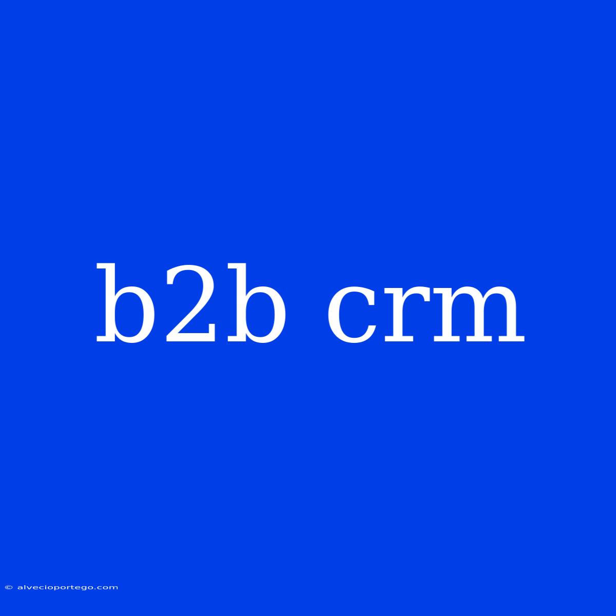 B2b Crm