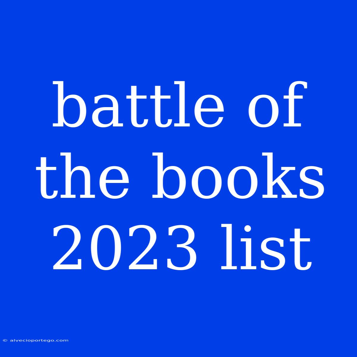 Battle Of The Books 2023 List