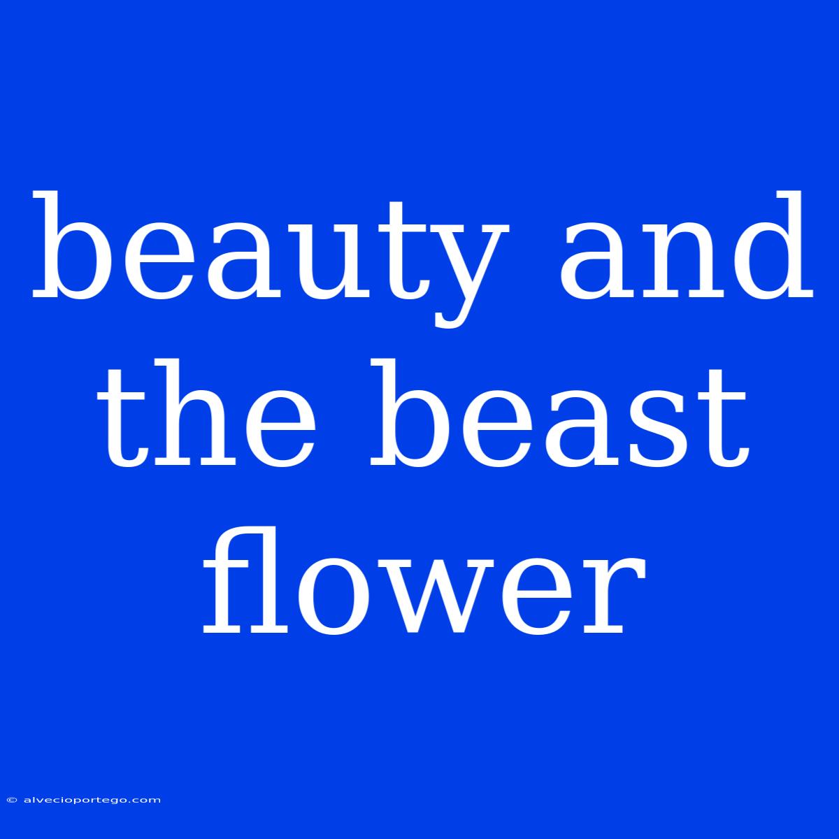 Beauty And The Beast Flower