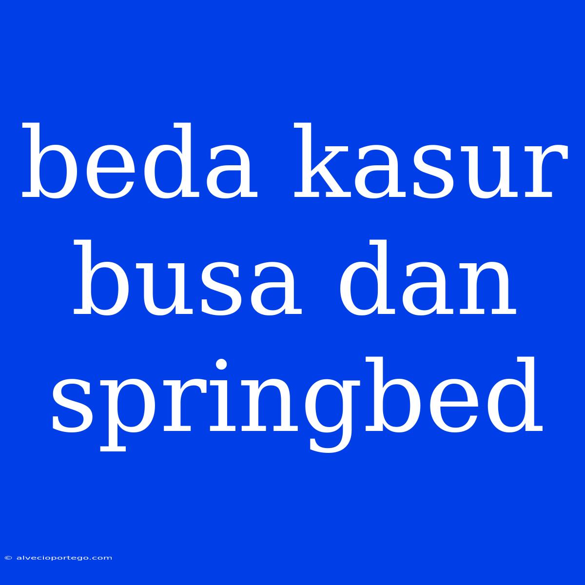 Beda Kasur Busa Dan Springbed