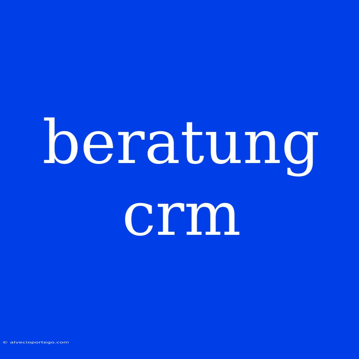 Beratung Crm