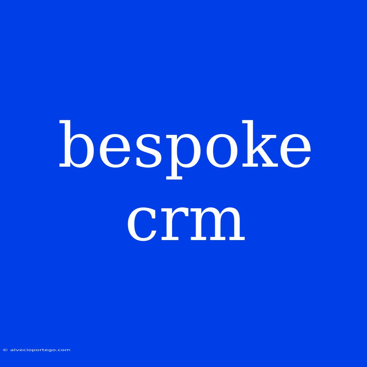 Bespoke Crm