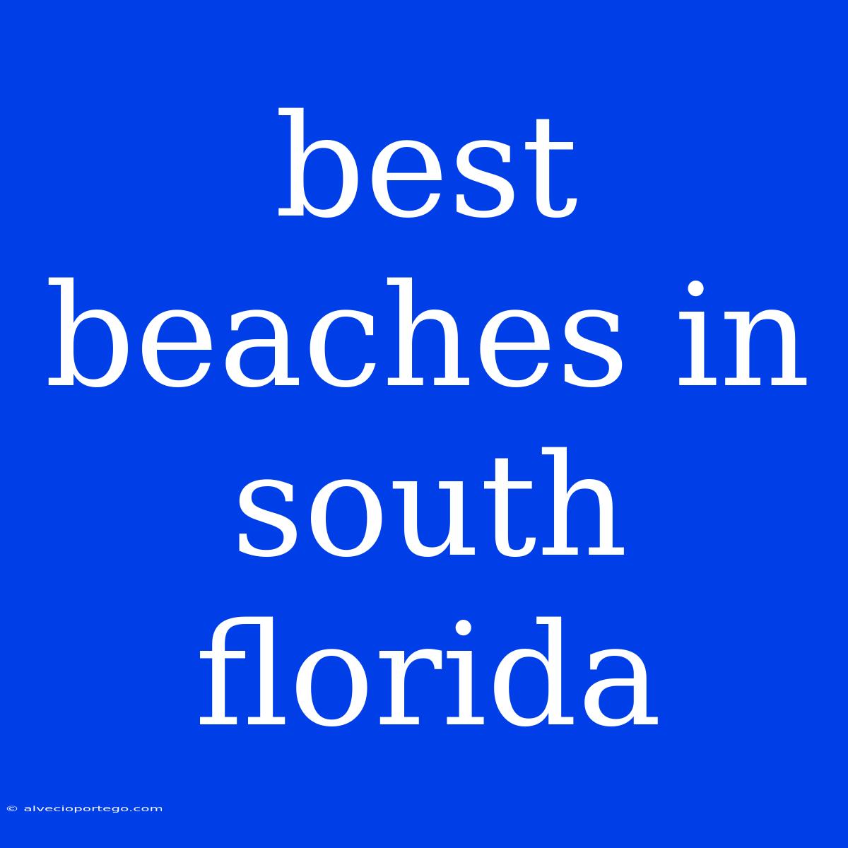 Best Beaches In South Florida