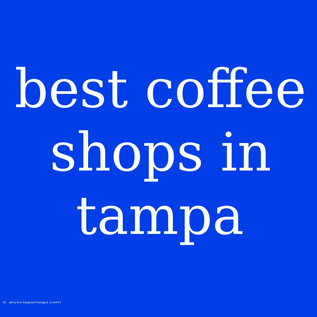 Best Coffee Shops In Tampa