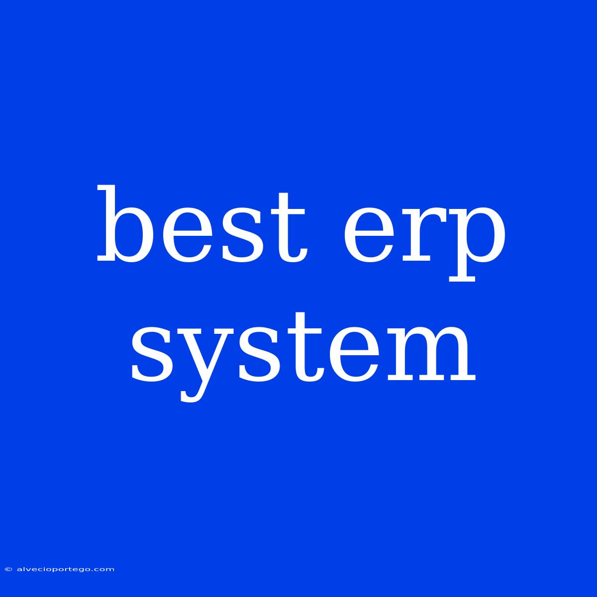 Best Erp System