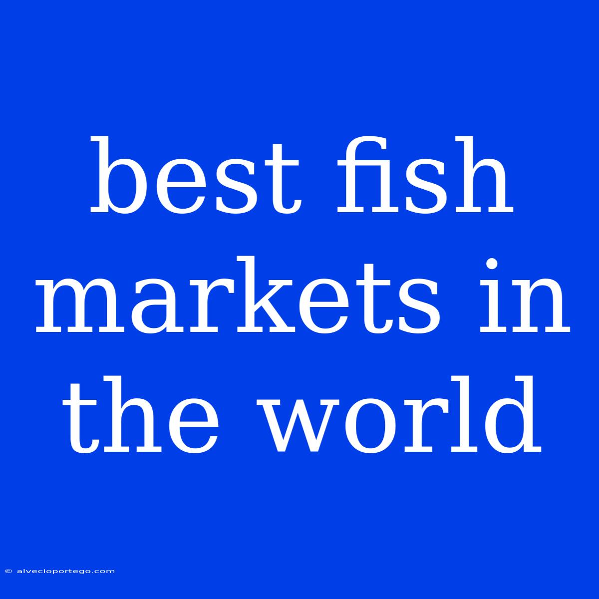 Best Fish Markets In The World