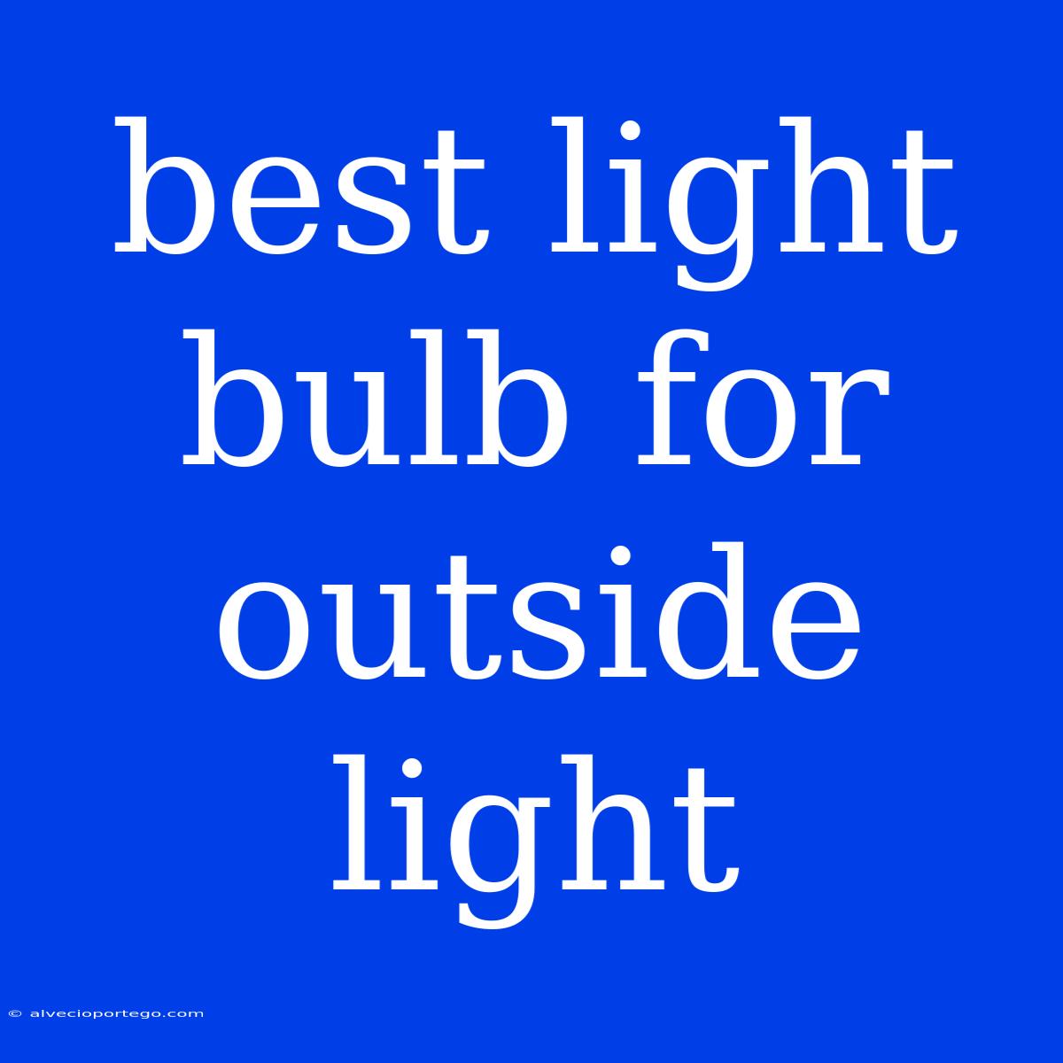 Best Light Bulb For Outside Light