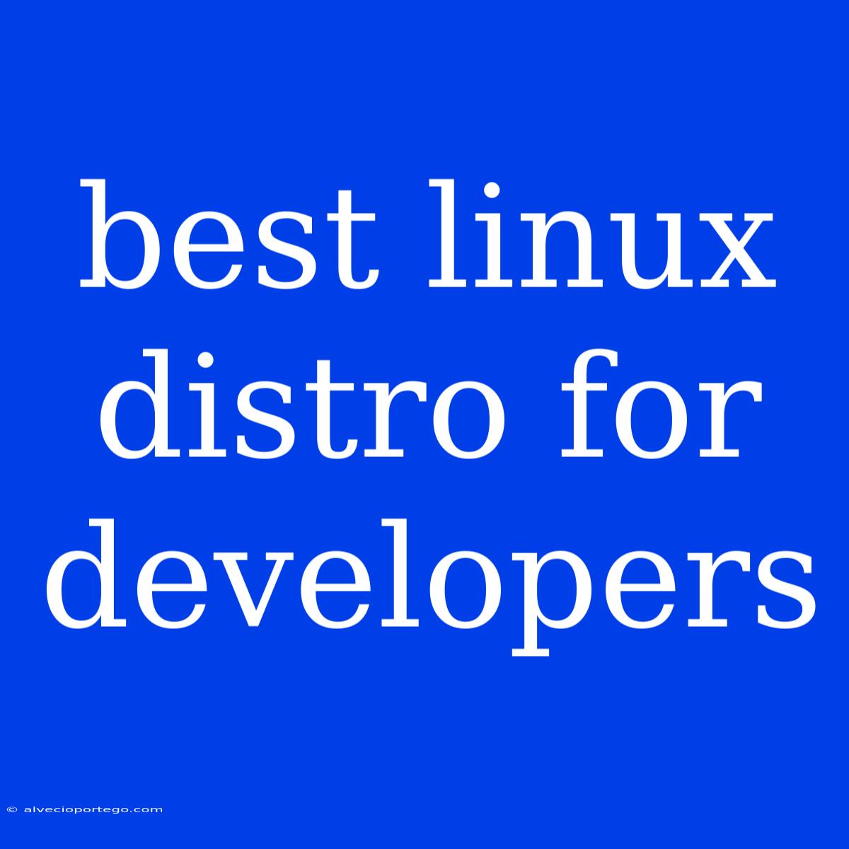 Best Linux Distro For Developers