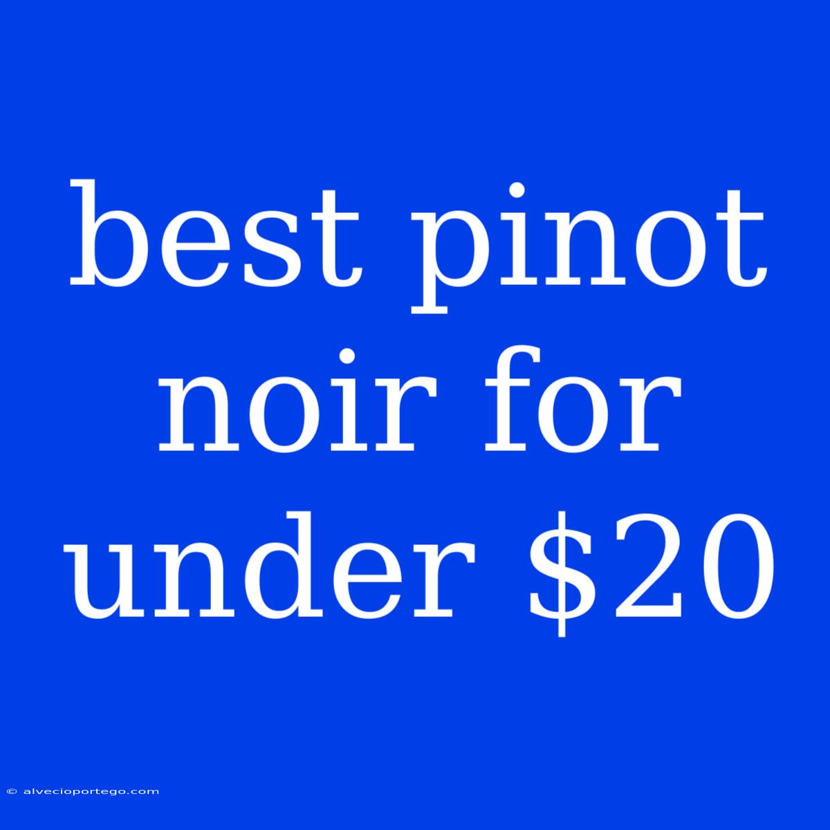 Best Pinot Noir For Under $20