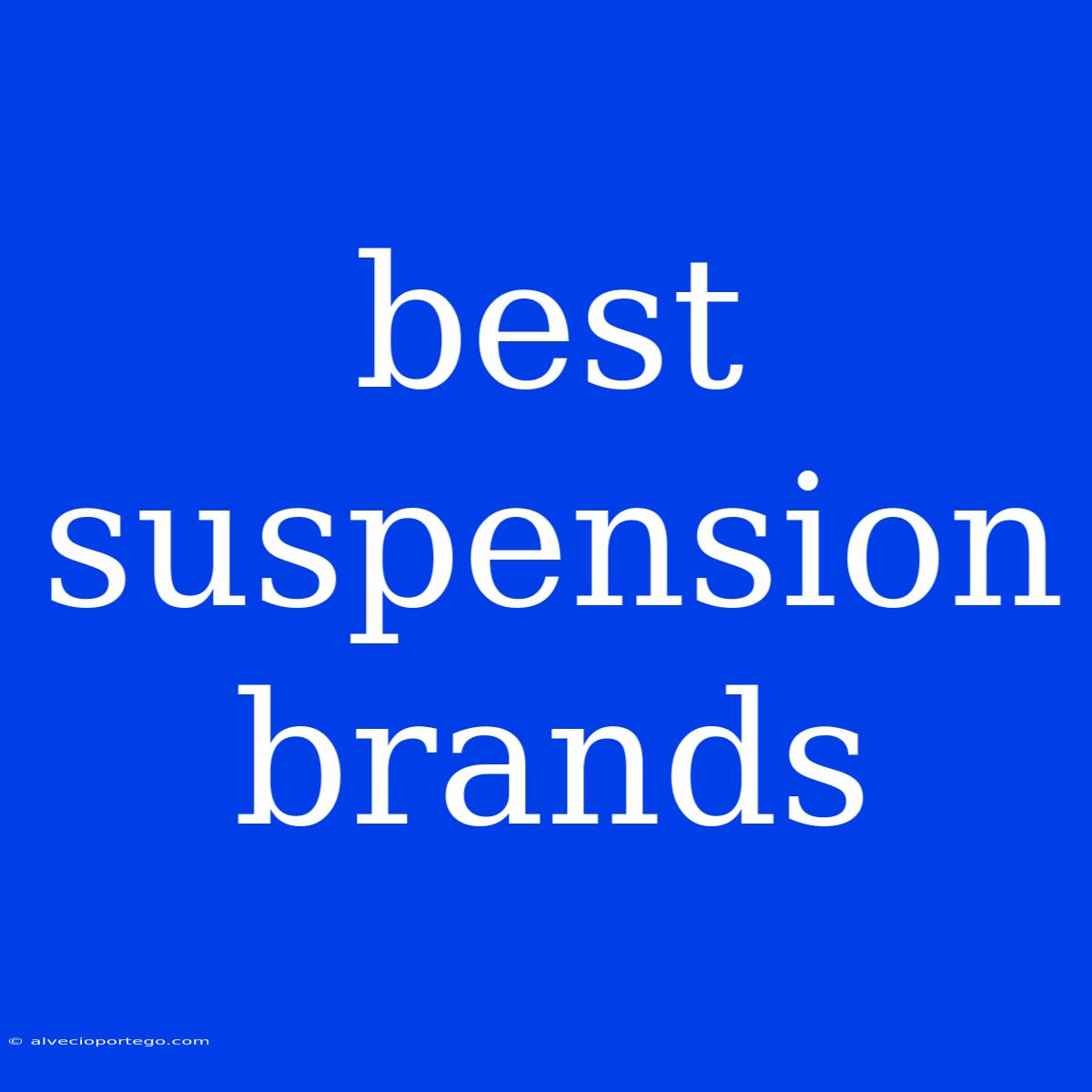 Best Suspension Brands