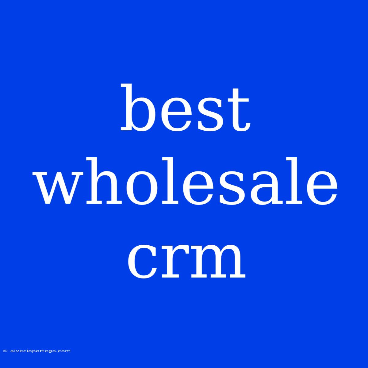 Best Wholesale Crm